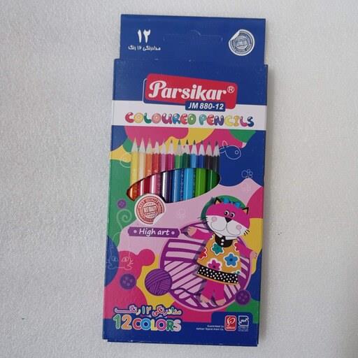 مداد رنگی 12 رنگ پارسی کار مقوایی